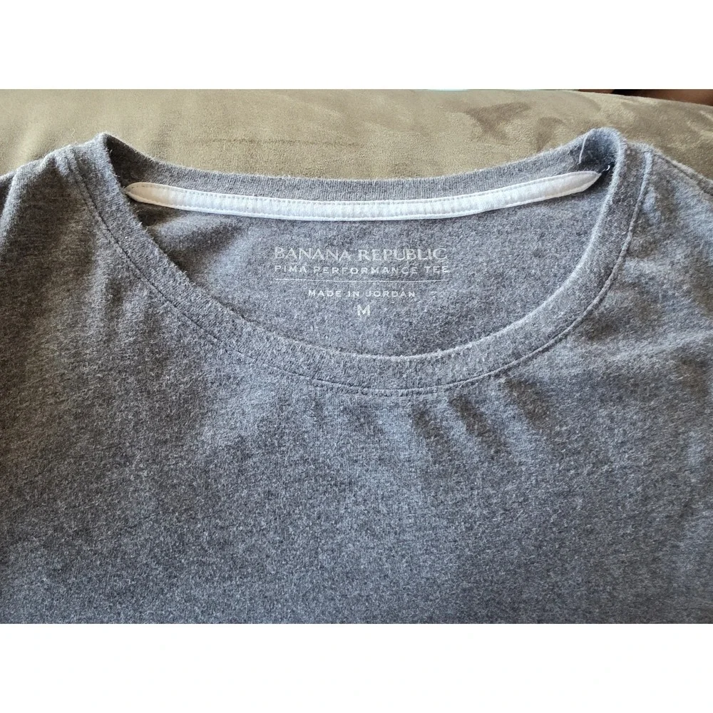 Banana Republic Men's T-Shirt M Grey Short Sleeve Solid Crew Neck Tee Top